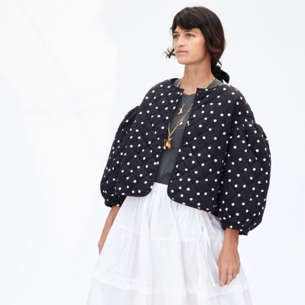 Clare V Le Petit Puff jacket - Black & White Polka Dot Original  $365 size S - Picture 2 of 7